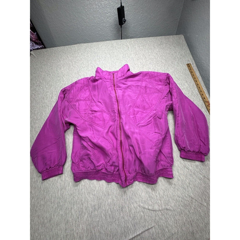 Vintage Women’s 80/90s Stone Jeans Silk Purple Full Zip Jacket‎ L